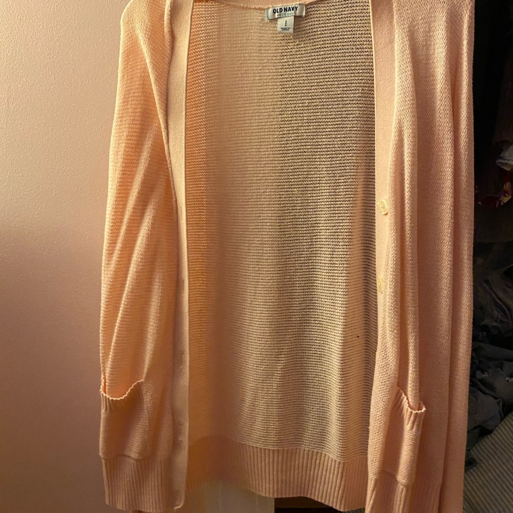 Pale pink cardigan sweater